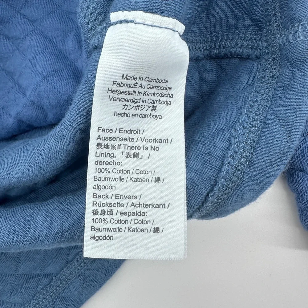 Crewcuts Quilted Pullover Kids Size 6-7 Blue Diamond Stitch Quarter Zip Sweater